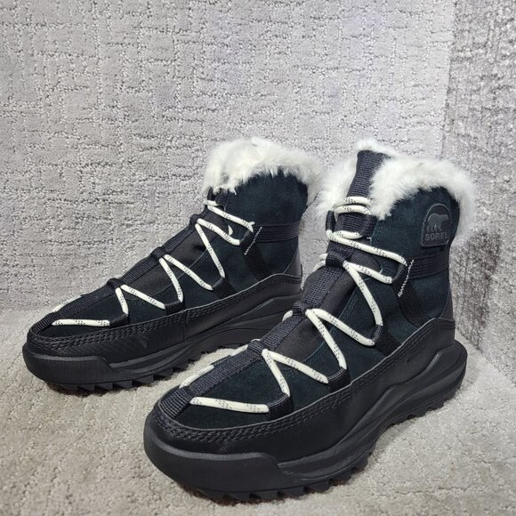 Sorel Ona RMX Glacy Womens US Size 10 Black Faux Fur Waterproof Mid Winter Boots - Picture 5 of 11